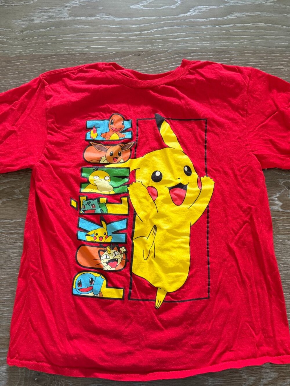Boys Pokemon Red t-shirt tee top short sleeve shirt size Large